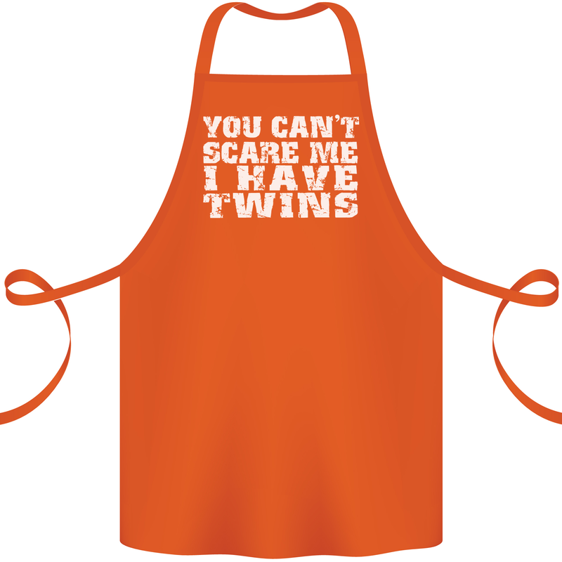 Scare Me I Have Twins Father's Day Mother's Cotton Apron 100% Organic Orange