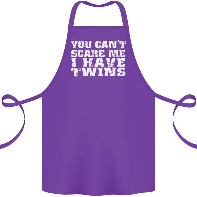 Scare Me I Have Twins Father's Day Mother's Cotton Apron 100% Organic Purple