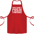 Scare Me I Have Twins Father's Day Mother's Cotton Apron 100% Organic Red