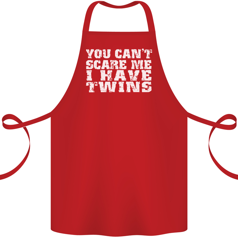 Scare Me I Have Twins Father's Day Mother's Cotton Apron 100% Organic Red