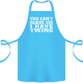Scare Me I Have Twins Father's Day Mother's Cotton Apron 100% Organic Turquoise