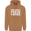 Scare Me I Have Twins Father's Day Mother's Mens 80% Cotton Hoodie Caramel Latte