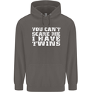 Scare Me I Have Twins Father's Day Mother's Mens 80% Cotton Hoodie Charcoal