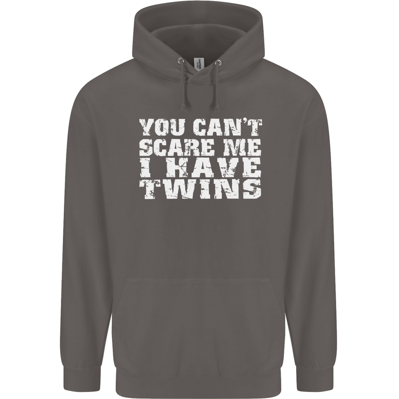 Scare Me I Have Twins Father's Day Mother's Mens 80% Cotton Hoodie Charcoal