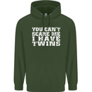 Scare Me I Have Twins Father's Day Mother's Mens 80% Cotton Hoodie Forest Green