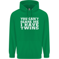 Scare Me I Have Twins Father's Day Mother's Mens 80% Cotton Hoodie Irish Green