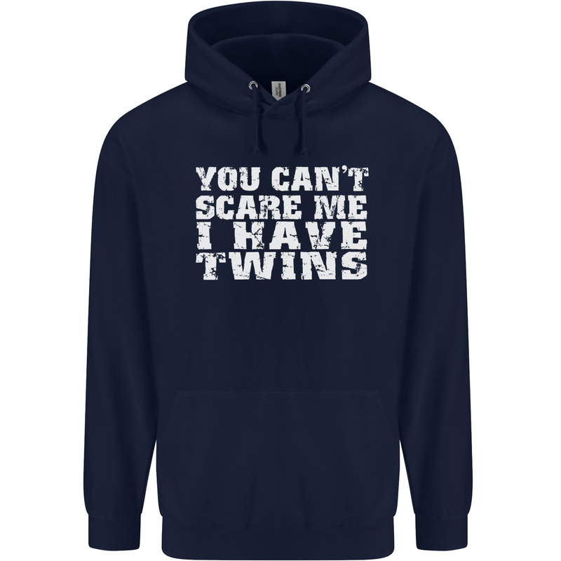 Scare Me I Have Twins Father's Day Mother's Mens 80% Cotton Hoodie Navy Blue