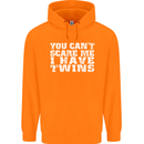 Scare Me I Have Twins Father's Day Mother's Mens 80% Cotton Hoodie Orange