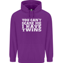 Scare Me I Have Twins Father's Day Mother's Mens 80% Cotton Hoodie Purple