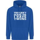 Scare Me I Have Twins Father's Day Mother's Mens 80% Cotton Hoodie Royal Blue