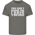 Scare Me I Have Twins Father's Day Mother's Mens Cotton T-Shirt Tee Top Charcoal