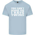Scare Me I Have Twins Father's Day Mother's Mens Cotton T-Shirt Tee Top Light Blue