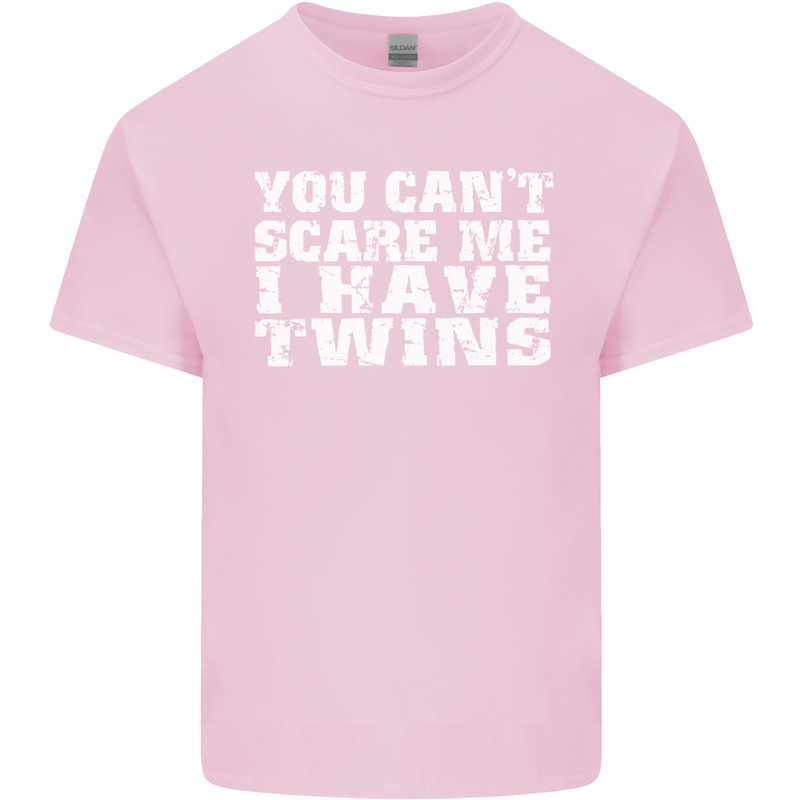 Scare Me I Have Twins Father's Day Mother's Mens Cotton T-Shirt Tee Top Light Pink