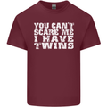 Scare Me I Have Twins Father's Day Mother's Mens Cotton T-Shirt Tee Top Maroon