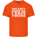 Scare Me I Have Twins Father's Day Mother's Mens Cotton T-Shirt Tee Top Orange