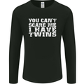 Scare Me I Have Twins Father's Day Mother's Mens Long Sleeve T-Shirt Black