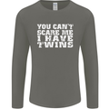 Scare Me I Have Twins Father's Day Mother's Mens Long Sleeve T-Shirt Charcoal