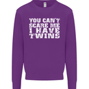 Scare Me I Have Twins Father's Day Mother's Mens Sweatshirt Jumper Purple