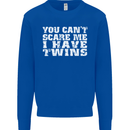 Scare Me I Have Twins Father's Day Mother's Mens Sweatshirt Jumper Royal Blue