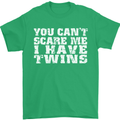 Scare Me I Have Twins Father's Day Mother's Mens T-Shirt Cotton Gildan Irish Green