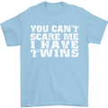 Scare Me I Have Twins Father's Day Mother's Mens T-Shirt Cotton Gildan Light Blue