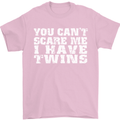 Scare Me I Have Twins Father's Day Mother's Mens T-Shirt Cotton Gildan Light Pink