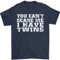 Scare Me I Have Twins Father's Day Mother's Mens T-Shirt Cotton Gildan Navy Blue