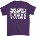Scare Me I Have Twins Father's Day Mother's Mens T-Shirt Cotton Gildan Purple