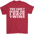 Scare Me I Have Twins Father's Day Mother's Mens T-Shirt Cotton Gildan Red