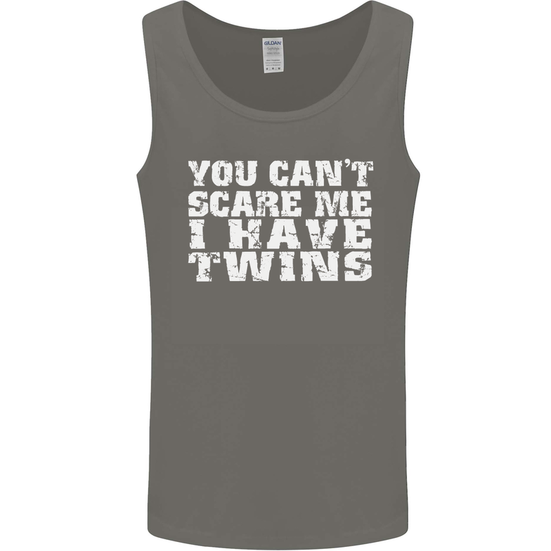 Scare Me I Have Twins Father's Day Mother's Mens Vest Tank Top Charcoal