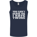 Scare Me I Have Twins Father's Day Mother's Mens Vest Tank Top Navy Blue