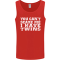 Scare Me I Have Twins Father's Day Mother's Mens Vest Tank Top Red