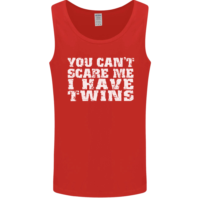 Scare Me I Have Twins Father's Day Mother's Mens Vest Tank Top Red