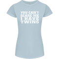 Scare Me I Have Twins Father's Day Mother's Womens Petite Cut T-Shirt Light Blue