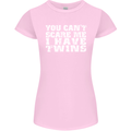 Scare Me I Have Twins Father's Day Mother's Womens Petite Cut T-Shirt Light Pink