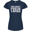 Scare Me I Have Twins Father's Day Mother's Womens Petite Cut T-Shirt Navy Blue