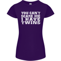 Scare Me I Have Twins Father's Day Mother's Womens Petite Cut T-Shirt Purple