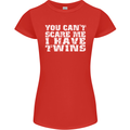 Scare Me I Have Twins Father's Day Mother's Womens Petite Cut T-Shirt Red