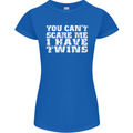 Scare Me I Have Twins Father's Day Mother's Womens Petite Cut T-Shirt Royal Blue