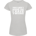 Scare Me I Have Twins Father's Day Mother's Womens Petite Cut T-Shirt Sports Grey