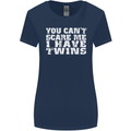 Scare Me I Have Twins Father's Day Mother's Womens Wider Cut T-Shirt Navy Blue