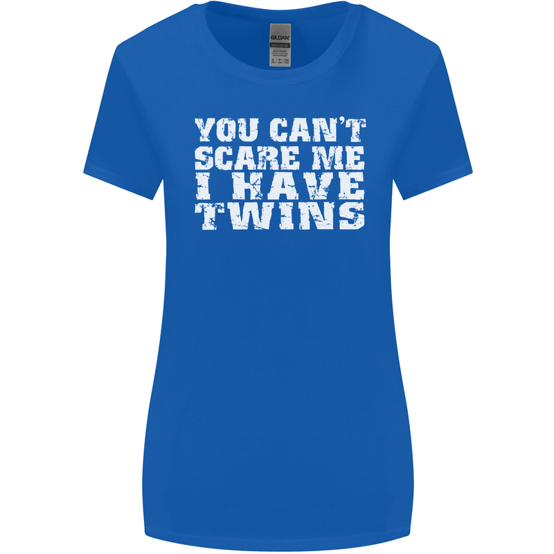 Scare Me I Have Twins Father's Day Mother's Womens Wider Cut T-Shirt Royal Blue