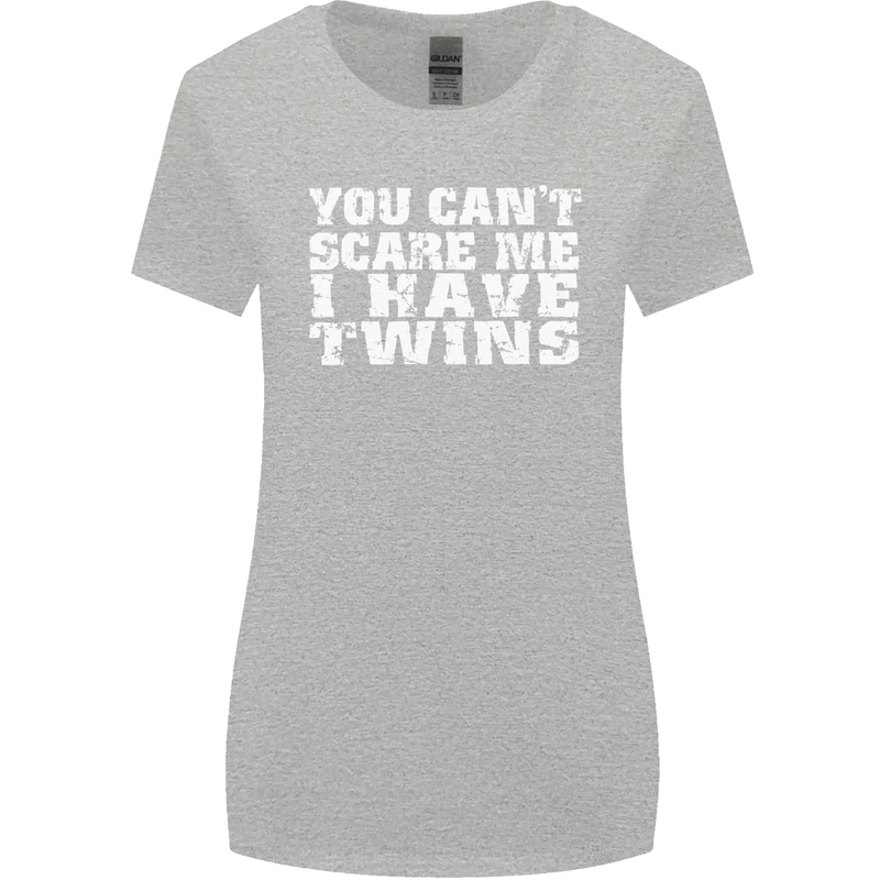 Scare Me I Have Twins Father's Day Mother's Womens Wider Cut T-Shirt Sports Grey