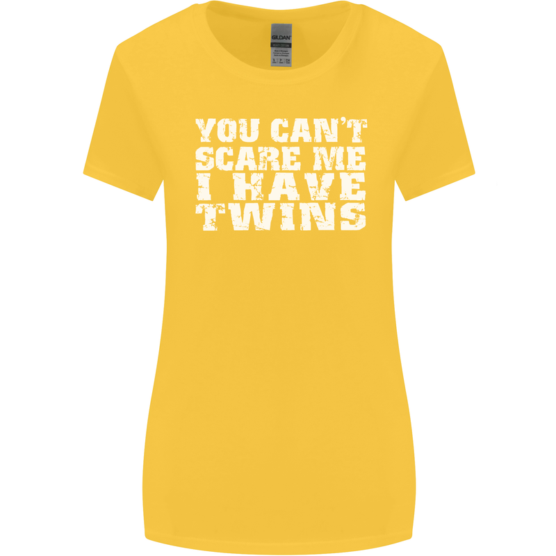 Scare Me I Have Twins Father's Day Mother's Womens Wider Cut T-Shirt Yellow