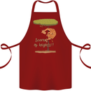 Scared of Heights Funny Giraffe Acrophobia Cotton Apron 100% Organic Maroon