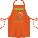 Scared of Heights Funny Giraffe Acrophobia Cotton Apron 100% Organic Orange