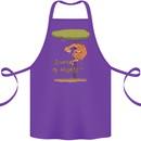 Scared of Heights Funny Giraffe Acrophobia Cotton Apron 100% Organic Purple