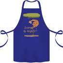 Scared of Heights Funny Giraffe Acrophobia Cotton Apron 100% Organic Royal Blue