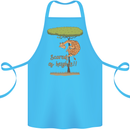 Scared of Heights Funny Giraffe Acrophobia Cotton Apron 100% Organic Turquoise
