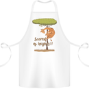 Scared of Heights Funny Giraffe Acrophobia Cotton Apron 100% Organic White